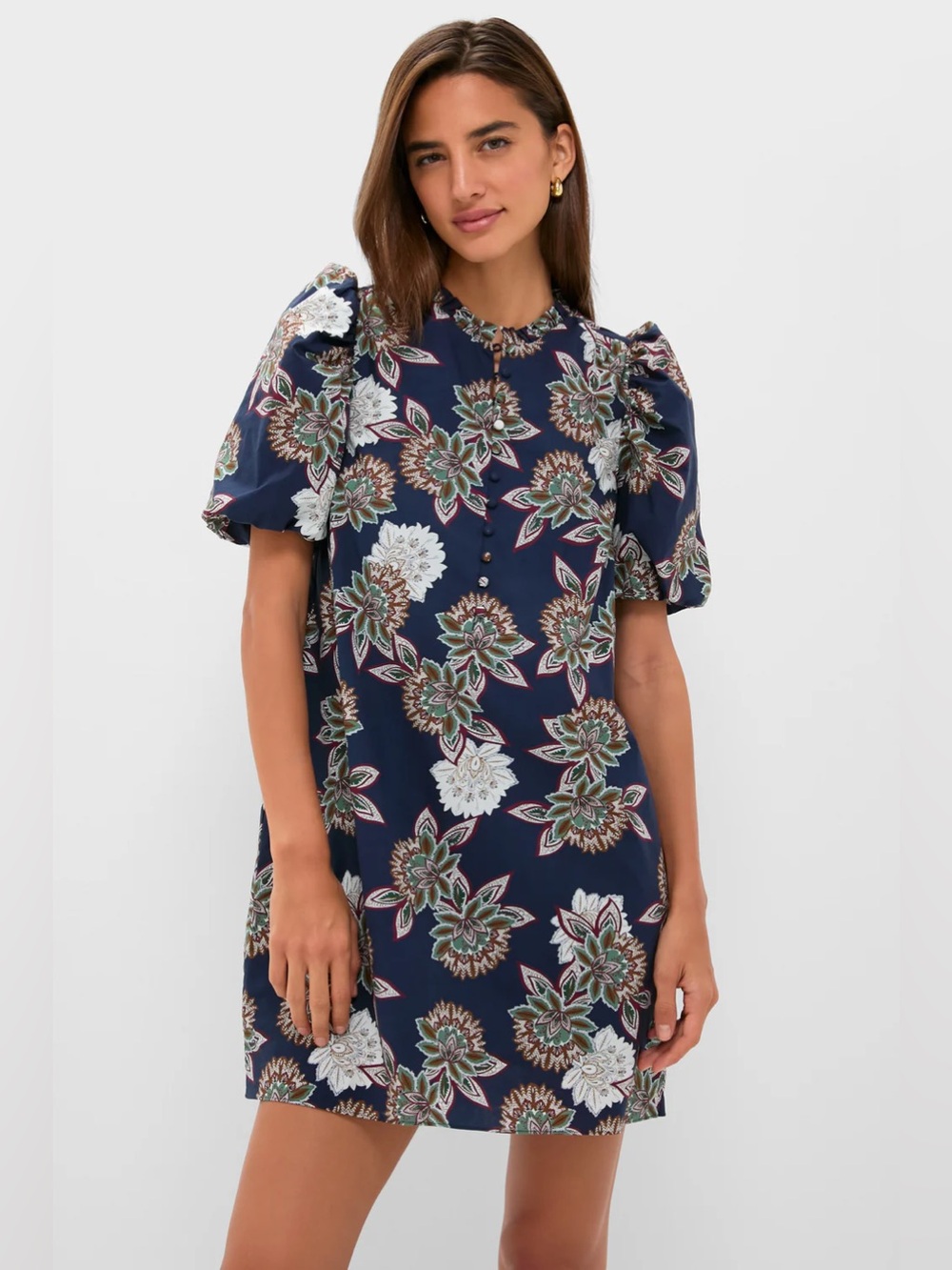NWT Tuckernuck Hyacinth House Navy Floral Mimi Mini Dress XL Extra Large Cotton